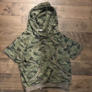 Women's Camo Green Distressed Hoodie